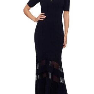 Xscape Long V-Neck 3/4 Sleeve Illusion Bottoms